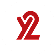 Red and white abstract logo design.